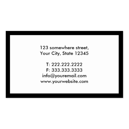 Black Border Real Estate Broker Business Card (back side)