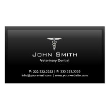 Black Border Veterinary Dentist Business Card