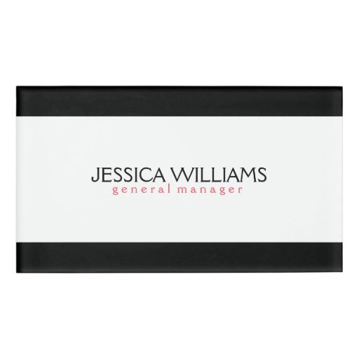 Black Border White Background Name Tag | Zazzle