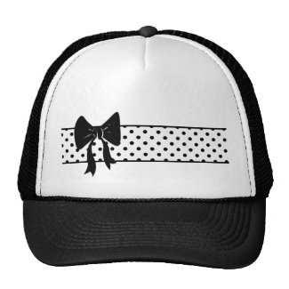 Black bow and polka dots hat