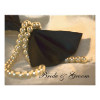 Black Bow Tie and Pearls Engagement Announcement