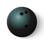 Black Bowling Ball Button