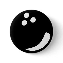 black bowling ball pinback buttons