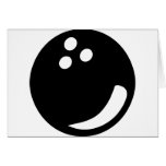 black bowling ball greeting cards