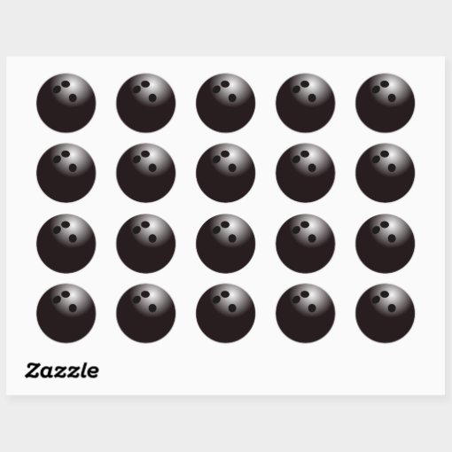 Black Bowling Ball Classic Round Sticker Zazzle