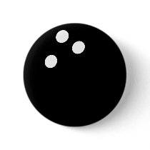 black bowling ball icon pinback button