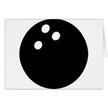 black bowling ball icon greeting card
