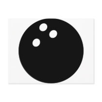 black bowling ball icon post card
