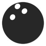 black bowling ball icon round sticker