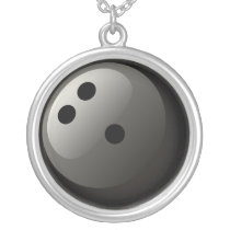 BLACK BOWLING BALL Necklace