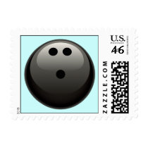 BLACK BOWLING BALL POSTAGE STAMPS