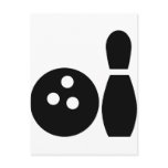 black bowling icon post card