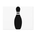 black bowling pin postcards