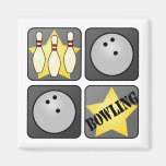 Black Bowling Refrigerator Magnet