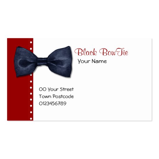 Black BowTie Business Card (front side)