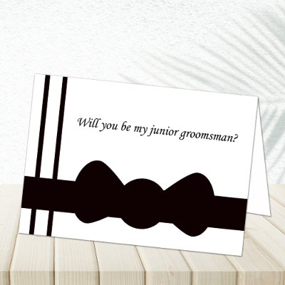 Black Bowtie Junior Groomsmen Cards by KathyHenis