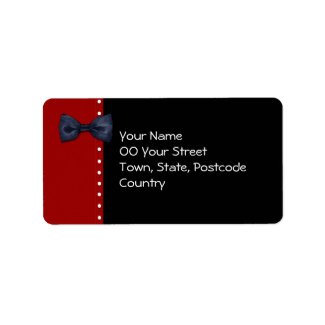 Black BowTie red Address Label label