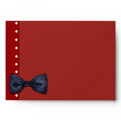 Black BowTie red Card Envelope by floatinglemons