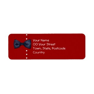 Black BowTie red Return Address Label label