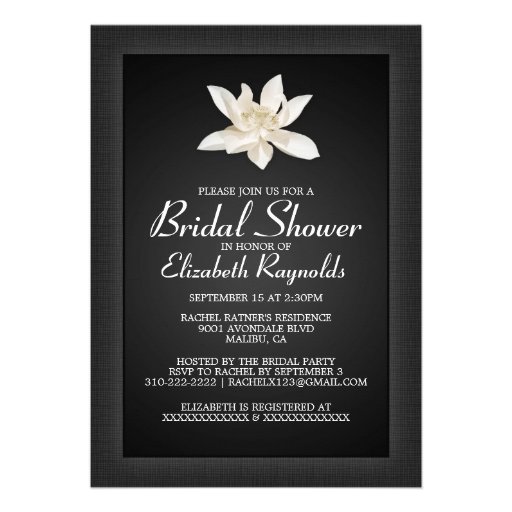 Black Bridal Shower Invitations