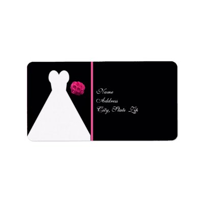Black Bridal Shower Return Address Label