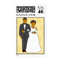Black Bride and Groom Butterscotch postage