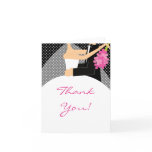Black Bride & Groom Thank You Note Card