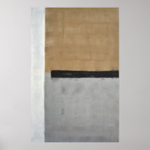 Black, Brown and Grey Abstract Art Poster