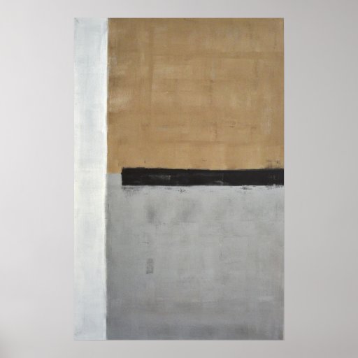 Black, Brown and Grey Abstract Art Poster