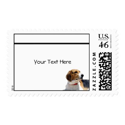 Black Brown and White Beagle Dog Postage Stamps by NoteableExpressions
