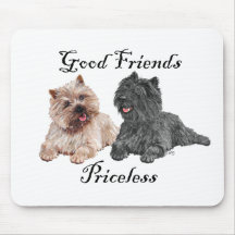 Black & Brown Cairn Terriers Mousepad