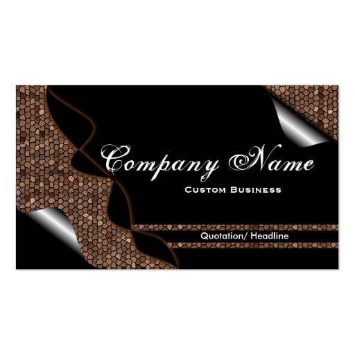 Black & Brown Stained Glass Tile Business Cards (front side)