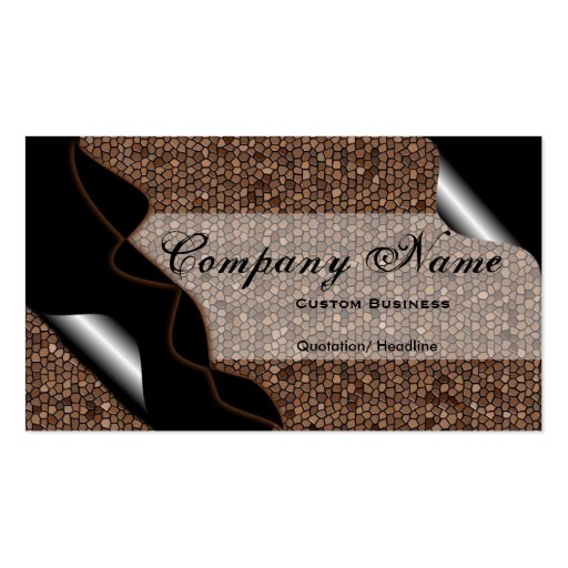 Black & Brown Stained Glass Tile Business Cards 2 (front side)