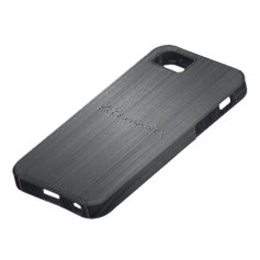 Black Brushed Aluminum Metal Look-Monogram iPhone 5 Case