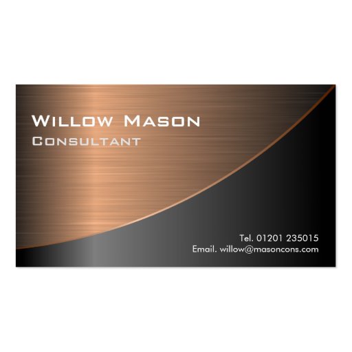 Black Brushed Copper Curved, Business Card (front side)