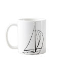 Black Brushstroke Sailboat mugs by White_Wedding Black Brushstroke Sailboat mugs
