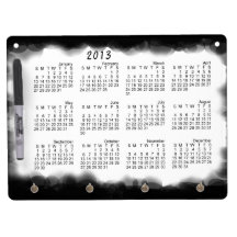 Black Bubble Calendar ~ Keychain Dry Erase Board