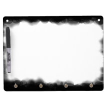 Black Bubble Edge ~ Keychain Dry Erase Board