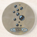 Black bubbles with blue reflection coasters