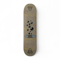 Black bubbles with blue reflection skate board decks