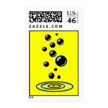 Black bubbles with blue reflection stamps