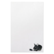 Black bunny Black rose Custom Stationery