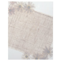Black Burlap and daisies flowers Letterhead Template