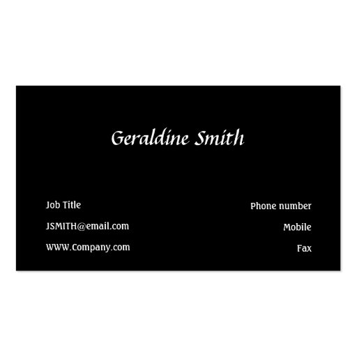 Black Business Card (back side)