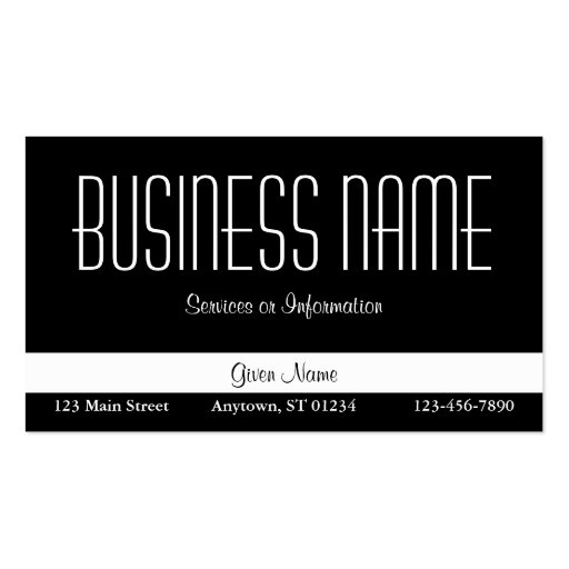 Black Business Card (front side)