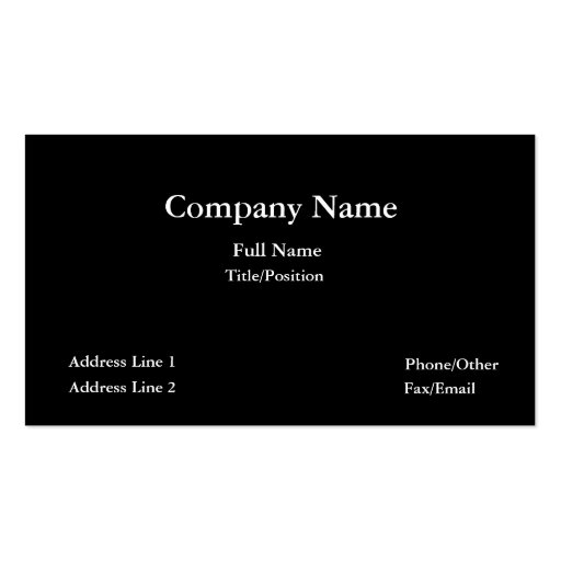 Black business card-plain