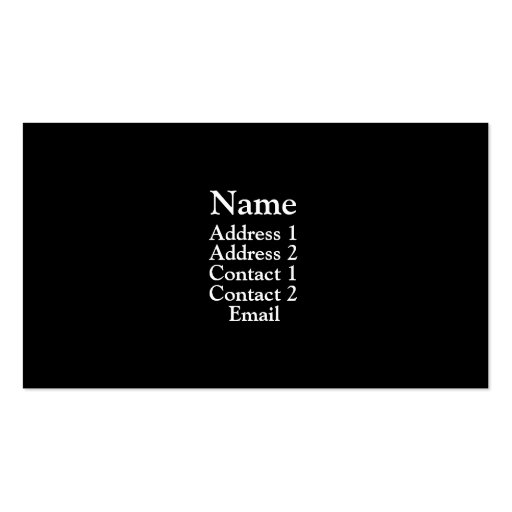 Black Business Card Template (front side)