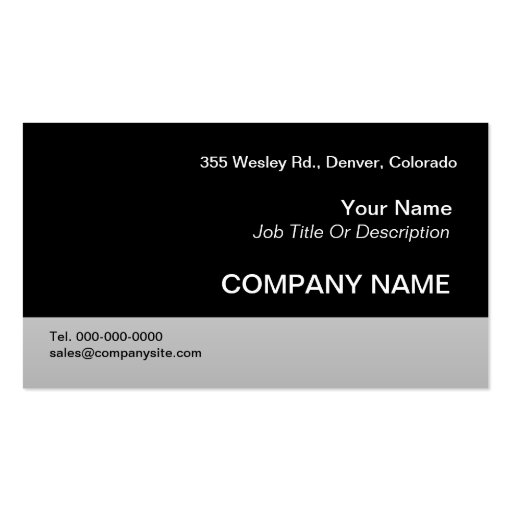 Black Business Card Templates (front side)