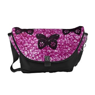 Black Butterflies on Swirls rickshawmessengerbag