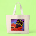 Black Butterfly Daisy Painting - Multi bags